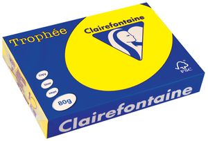 Clairefontaine Trophée Intens, gekleurd papier, A4, 80 g, 500 vel, fluogeel