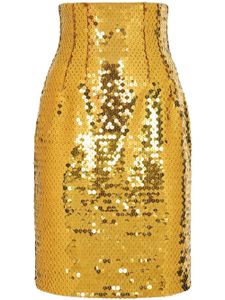 Dolce & Gabbana sequin-embellished high-waisted skirt - Jaune