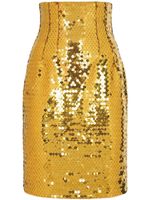 Dolce & Gabbana jupe ornée de sequins à taille haute - Jaune