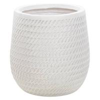 Beliani - LIVADIA - Bloempot - Off-white - 27 cm - Vezelklei