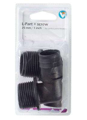 Kniestuk met schroefdraad l-part met screw 25 mm / 1 inch - Velda