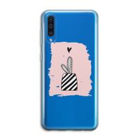 Zwart-wit cactus: Samsung Galaxy A50 Transparant Hoesje