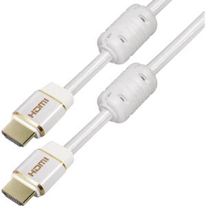 Maxtrack C 216-1,5 L HDMI-kabel HDMI Aansluitkabel HDMI-A-stekker, HDMI-A-stekker 1.50 m Wit 4K UHD, Afgeschermd, Audio Return Channel (ARC), Vergulde