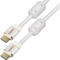 Maxtrack C 216-1,5 L HDMI-kabel HDMI Aansluitkabel HDMI-A-stekker, HDMI-A-stekker 1.50 m Wit 4K UHD, Afgeschermd, Audio Return Channel (ARC), Vergulde - thumbnail