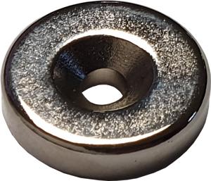 Neodymium schijfmagneet met schroefgat D15x4mm N35