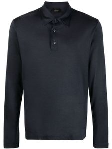 Brioni chemise en soie mélangée à manches longues - Bleu