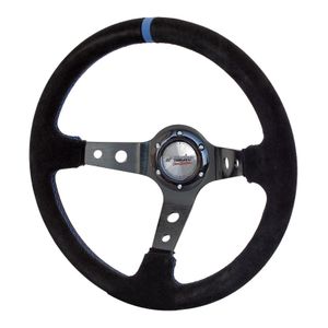 Simoni Racing Sportstuur Shakedown 350mm - Zwart Alcantara + Blauwe stiksels (Deep Dish) SRSKDOWN