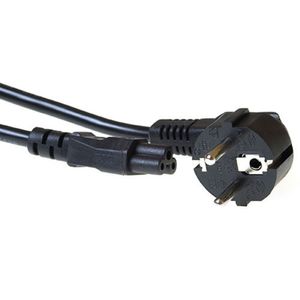 ACT AK5407 230V Stroomkabel Randaarde Stekker CEE7/7 C5 Zwart - 50 cm