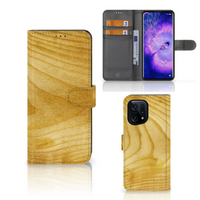 OPPO Find X5 Book Style Case Licht Hout - thumbnail