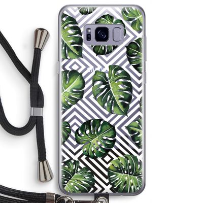 Geometrische jungle: Samsung Galaxy S8 Transparant Hoesje met koord