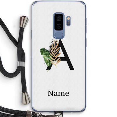 Charcoal Flora: Samsung Galaxy S9 Plus Transparant Hoesje met koord