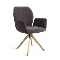 Jesper Home Eetkamerstoel 'Misaki' Turn Gold, kleur Almost Black