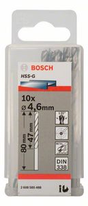 Bosch Accessoires Metaalboren HSS-G, Standard 4,6 x 47 x 80 mm 10st - 2608585488