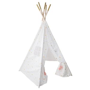 Atmosphera Tipi speeltent voor kinderen - 130 x 130 x 160 cm - wit - wigwam   -