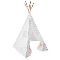 Atmosphera Tipi speeltent voor kinderen - 130 x 130 x 160 cm - wit - wigwam   - - thumbnail