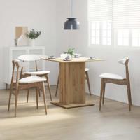 Eettafel 80x80x75 cm bewerkt hout artisanaal eikenkleurig