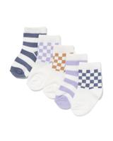 HEMA Babysokken Ruiten - 5 Paar Lavendel (lavendel)