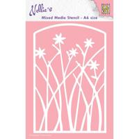 Nellie's Choice • stencil a6 size frame with flowers