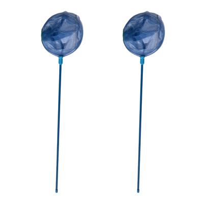 Visnet/schepnet - 2x - kunststof - blauw - 90 x 25 cm