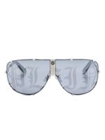 Philipp Plein Eyewear lunettes de soleil oversize à logo imprimé - Argent