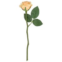 Top Art Kunstbloem roos Nina - perzik kleur - 27 cm - kunststof steel - decoratie bloemen   - - thumbnail