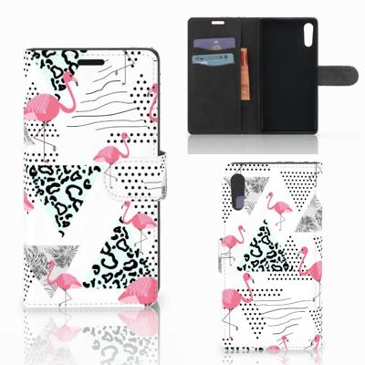 Sony Xperia XZ | Sony Xperia XZs | Telefoonhoesje | Met pasjeshouder | Flamingo Triangle