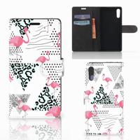 Sony Xperia XZ | Sony Xperia XZs | Telefoonhoesje | Met pasjeshouder | Flamingo Triangle