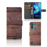 Motorola G8 Power Lite Book Style Case Old Wood - thumbnail