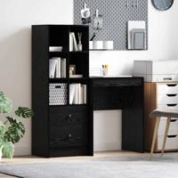 Bureau met lade 2 pcs Zwart Eiken