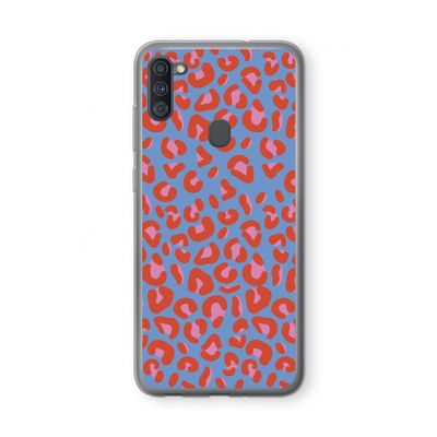 Leopard blue: Samsung Galaxy A11 Transparant Hoesje