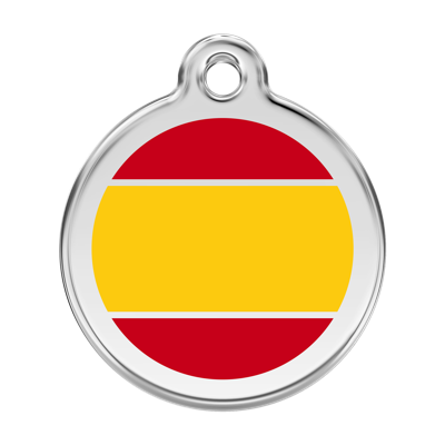 Spanish Flag roestvrijstalen hondenpenning large/groot dia. 3,8 cm - Reddingo