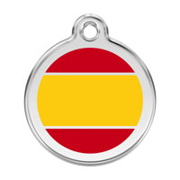 Spanish Flag roestvrijstalen hondenpenning large/groot dia. 3,8 cm - Reddingo