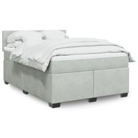Boxspring met matras fluweel lichtgrijs 140x200 cm