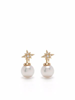 Mizuki petits anneaux en or 14ct orné de diamants