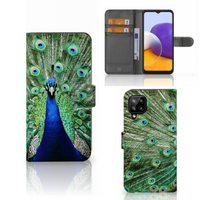 Samsung Galaxy A22 4G | M22 Telefoonhoesje met Pasjes Pauw - thumbnail