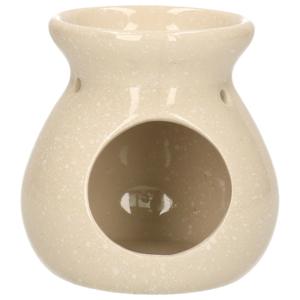 Geurbrander voor amberblokjes/geurolie Vesuvius - keramiek - creme wit - D10 x H10 cm