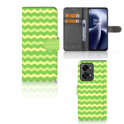 OnePlus Nord 2T Telefoon Hoesje Waves Green OnePlus Nord 2T Telefoon Hoesje Waves Green