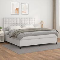 Boxspring met matras kunstleer wit 200x200 cm