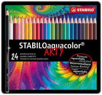 Kleurpotlood stabilo 1624 aquacolor blik 24st ass | 5 stuks