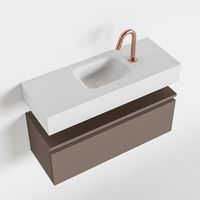 Toiletmeubel Mondiaz Andor | 80 cm | Meubelkleur Smoke | Lex vrijhangend wastafel Talc Midden | 1 kraangat