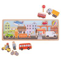 Bigjigs Houten Magneetset Stad, 16dlg. - thumbnail