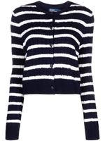 Polo Ralph Lauren cardigan en maille à rayures - Bleu