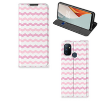 OnePlus Nord N100 Hoesje met Magneet Waves Roze - thumbnail