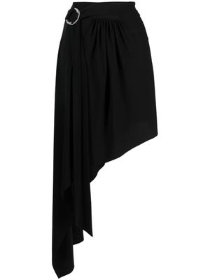 Alexandre Vauthier jupe asymétrique à taille ceinturée - Noir