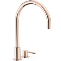 Wastafelkraan Tres Study | Opbouw | Draaibare uitloop | Mengkraan | Hoog model | 1-hendel | Rond | 24k Rose goud