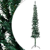 Kunstkerstboom half met standaard smal 120 cm groen - thumbnail