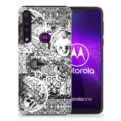 Silicone Back Case Motorola One Macro Skulls Angel