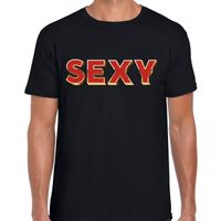 Fout SEXY t-shirt met 3D effect zwart voor heren 2XL  -