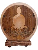 Zoutsteen Lamp Deco Lotus Boeddha Inclusief Kabel en 15 Watt Lampje - thumbnail