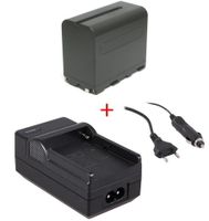 Accu NP-F970 + accu-lader voor LED-lampen en div. Sony videocamera's